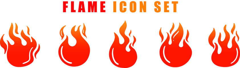 Flame simple icon set