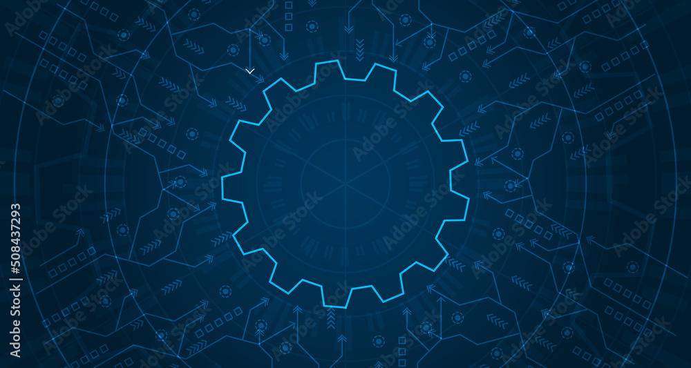 Wall mural abstract futuristic technology connection digital data background ep.45