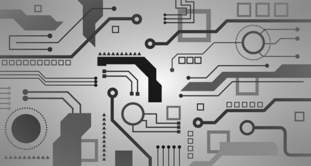 Abstract Futuristic Technology Communication Concept Circuit Board Pattern Vector Background EP.4