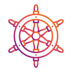 Obraz premium Ship Wheel Icon