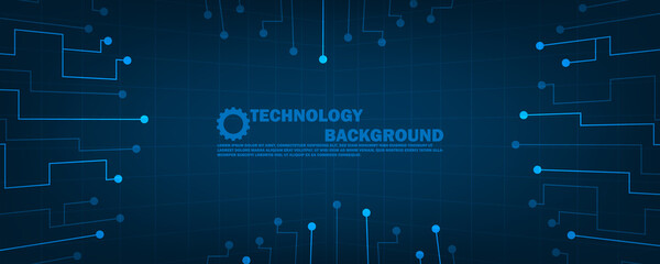 Geometric abstract technology background - future lines and dots connection digital data and big data concept EP.34