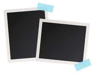 Picture frames mockup. Realistic instant photo picture