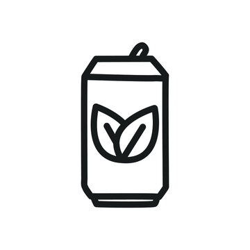 Soda can outline icon, healthy drink.