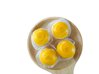 Top view Chinese cake Pastries isolated on white background