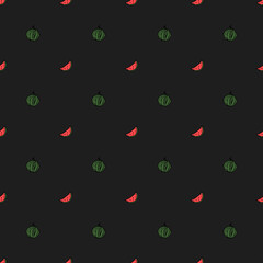 seamless watermelon pattern. vector doodle illustration with watermelon. pattern with red watermelon