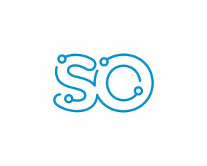 Abstract Letters SO Logo Design Template 001