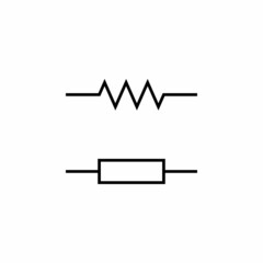 two different symbol of fixed resistor - obrazy, fototapety, plakaty