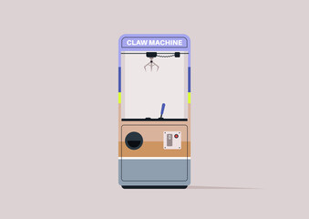 An empty claw machine, an entertainment concept - obrazy, fototapety, plakaty