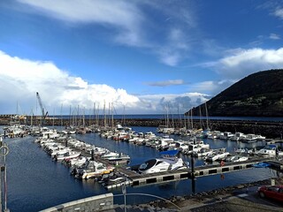 Cityscape in good weather on Terceira island, Azores, Prtugalia