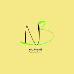 Logo vector of NB initial handwriting