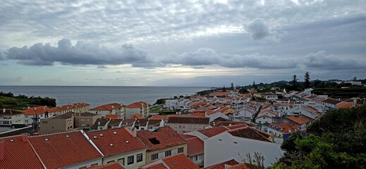 Cityscape in good weather on Terceira island, Azores, Prtugalia