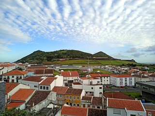 Cityscape in good weather on Terceira island, Azores, Prtugalia