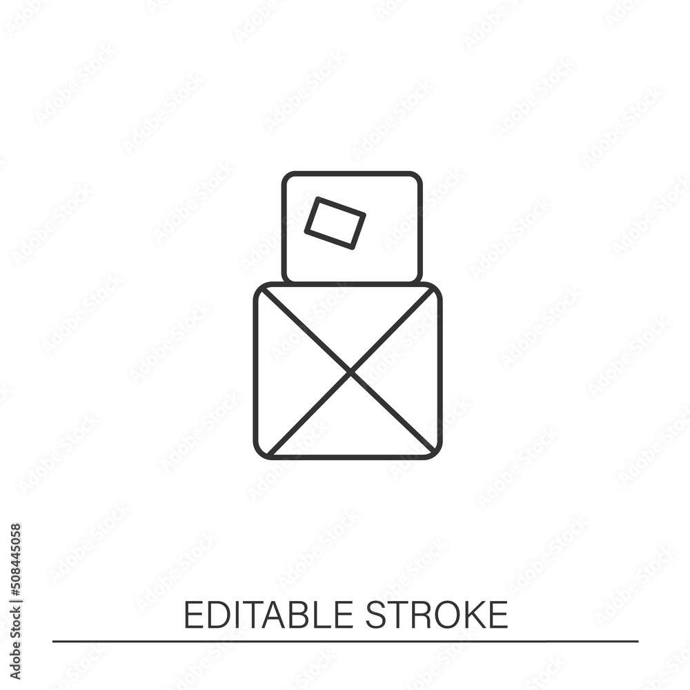 Poster boxes line icon. package collecting. logistic service. inventory tracking concept. isolated vector i