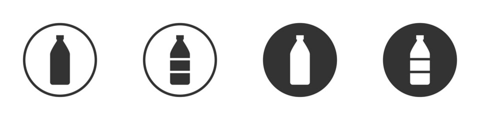 Bottle icon set. Plastic bottle symbol. Flat vector illustration.