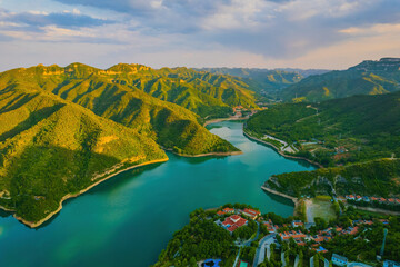 scenery with mountains and rivers 