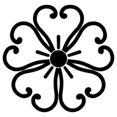 家紋です。蕨（わらび）桜といいます。