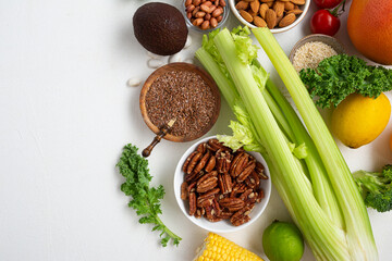 Cooking vegan clean food concept superfood set