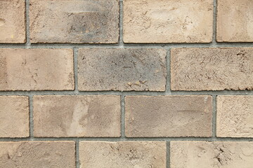 Textured brown brick wall. Decorative tiles for wall decoration. Background, brown, decorative brick. Loft-style decor. A structural surface imitating an old brick.
