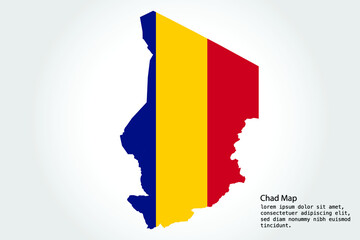 Chad Map stripes. Vector illustration Color on White Backgound