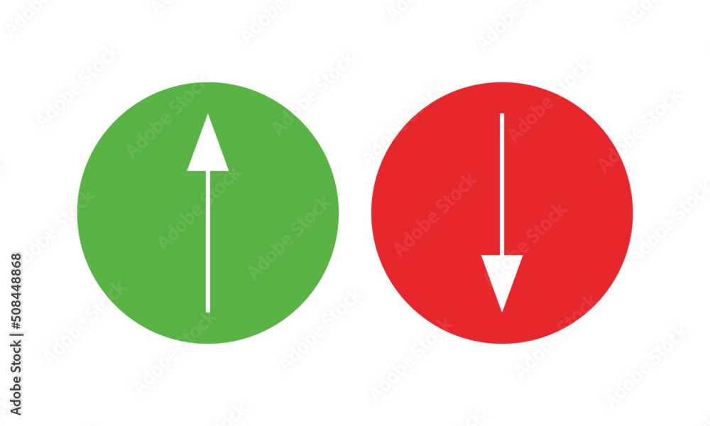 Poster simple arrow up down circular icon sign design vector. cryptocurrency, stock and forex investment tr