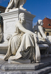 Fragment of Schiller Monument in front of Concert Hall (Konzerthaus Berlin) in Berlin	