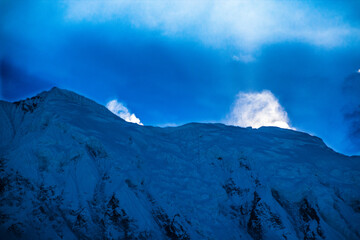 Naklejka na ściany i meble Mountains sunrise in Himalaya