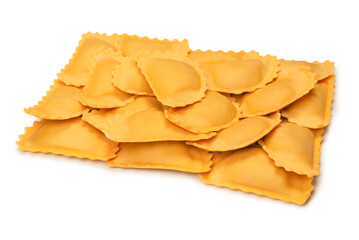 Raw ravioli as background. Healthy italian food.