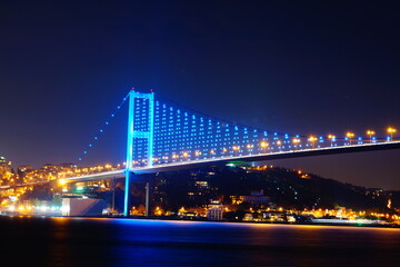 Fototapeta na wymiar Bosphorus Bridge (15 July Martyrs Brdige) From Uskudar in Istanbul