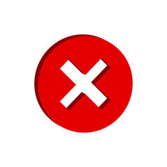 3d red cross button icon design