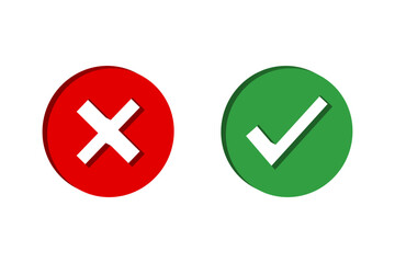 Obraz premium 3d tick and cross icon design