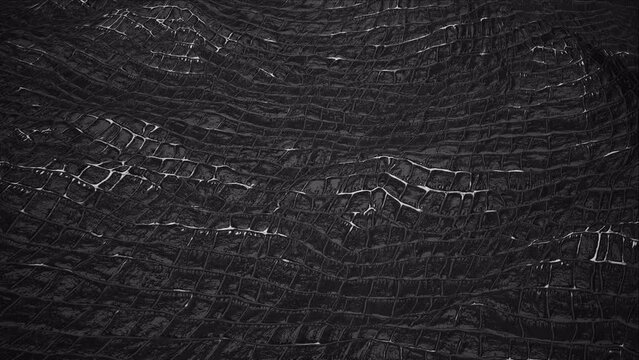 Black surface covered with white joints that change brightness.
Loop ready animation of dark moving surface.