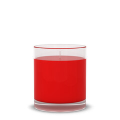 Wax candle in a glass