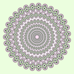 bohemian mandala print, antistress coloring book, tattoo design oriental or indian, islamic mysterious hand drawn ornament for meditation or yoga vector illustration. 