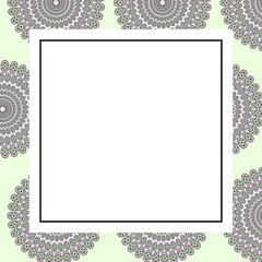 luxury mandala ornament frame for event, party, birthday, wedding invitation mock up. Oriental background design. Turkish, arabic, moroccan, islamic or indian style vector illustration