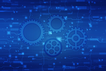 Gear technology background, Digital Abstract technology background, futuristic background, cyberspace Concept