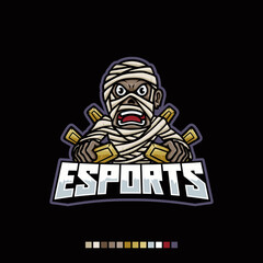 Mummy esports logo vector

