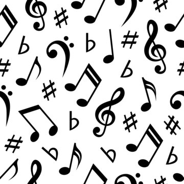 Seamless Pattern With Musical Notes