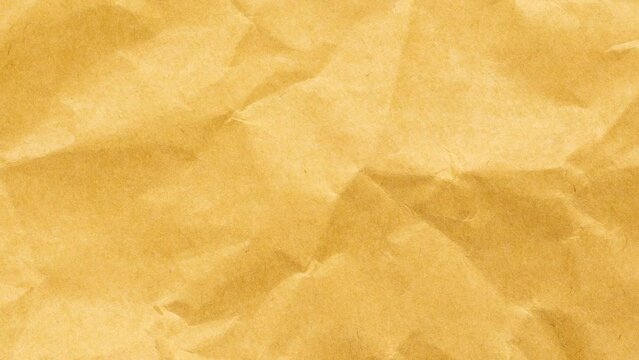 Wrinkled sheet of yellow paper. Textured backdrop