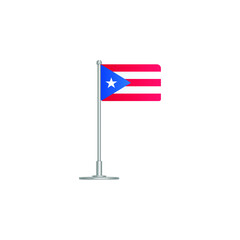 flag of Puerto. flag Puerto on flagpole. vector icon isolated on white background