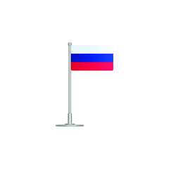 flag of Russia. flag Russia on flagpole. vector icon isolated on white background
