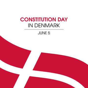 Constitution Day in Denmark vector. Abstract flag of Denmark vector. Waving danish flag icon isolated on a white background. Constitution Day June 5. Important day