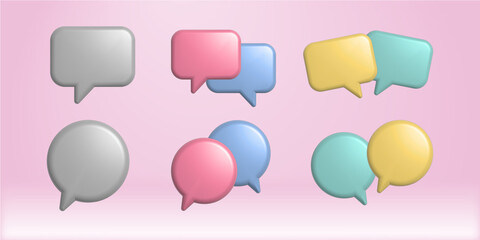 3d talking cloud, 3D speech bubble. Glossy talking cloud bubble high quality vector 