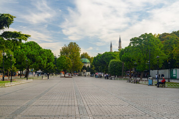 Scenic view of Sultanahmet Square in Istanbul, Turkey