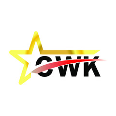 CWK letter logo design. CWK creative  letter logo. simple and modern letter logo. CWK alphabet letter logo for business. Creative corporate identity and lettering. vector modern logo 
