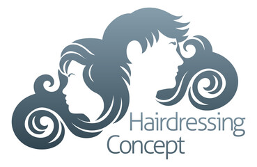 Hairdresser Silhouette Hair Salon Man And Woman