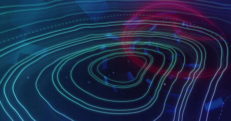 Obraz premium Image of shapes over digital tunnel