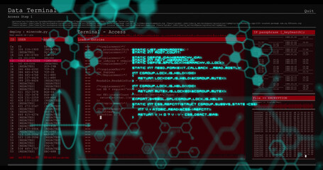 Image of shapes over data processing