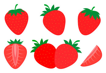 Set strawberry slices vector Illustration