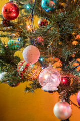 Fototapeta na wymiar Multi colored christmas decoration