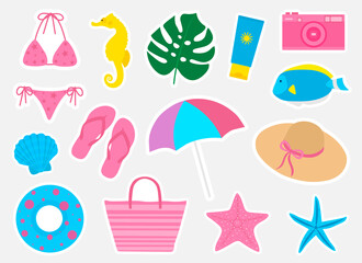 Summer sea travel stickers printable